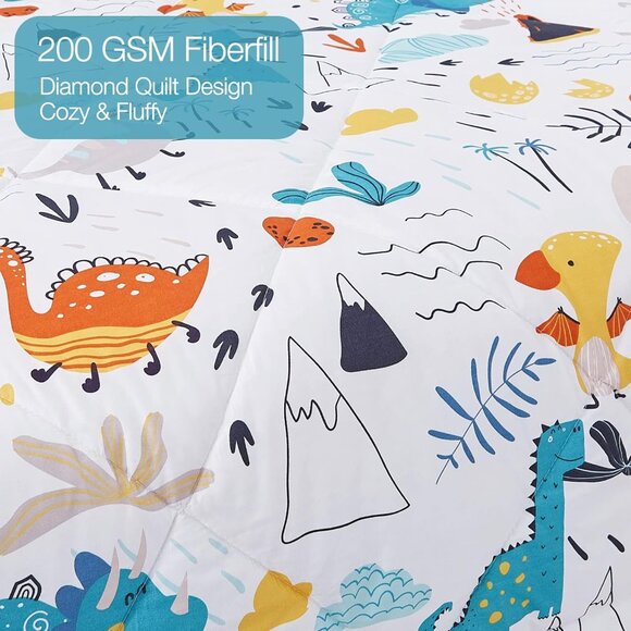 New 2 Piece Dinosaurs Comforter Set • Twin Size - Picture 4 of 6